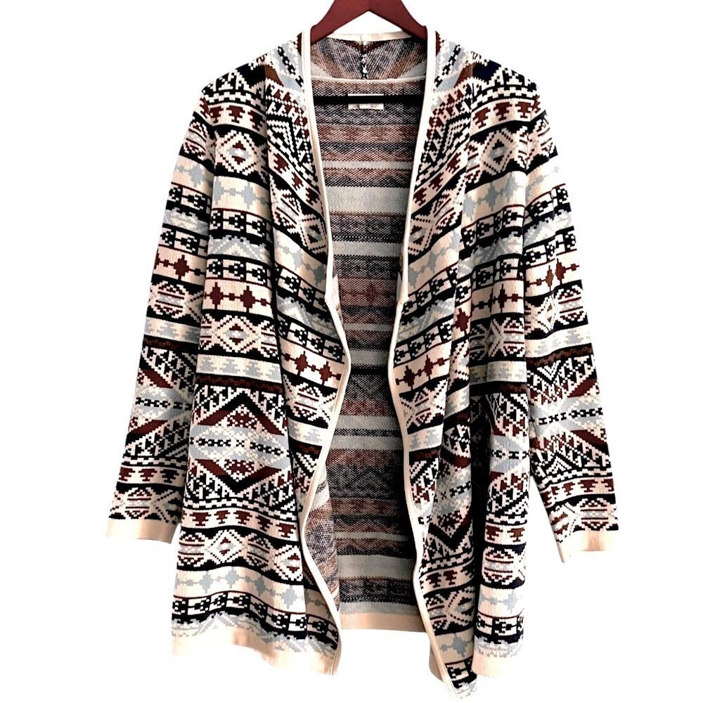 Lucky Brand Open-Front Aztec Print Cardigan Women’s Sz Medium